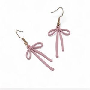 Pink Bow Earrings Cute Girly Ribbon Jewelry